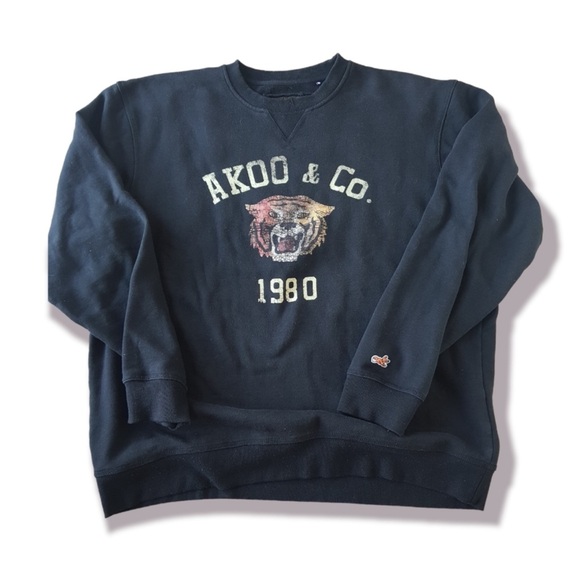 Akoo Brand Men 4XL black Pullover Sweatshirt logo - Picture 1 of 4